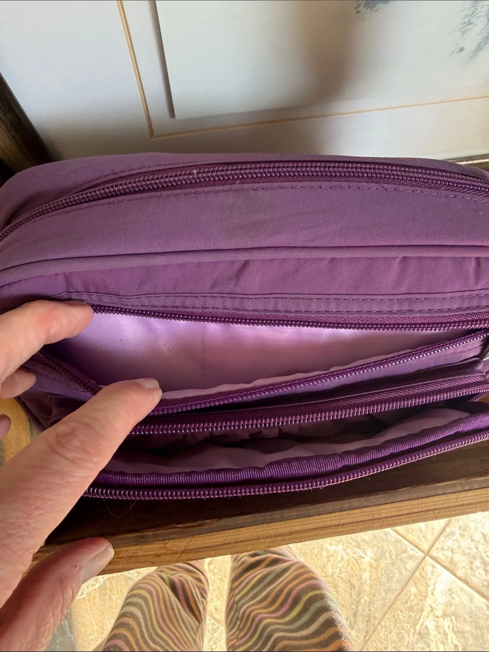 lug Quilted Violet Crossbody Bag